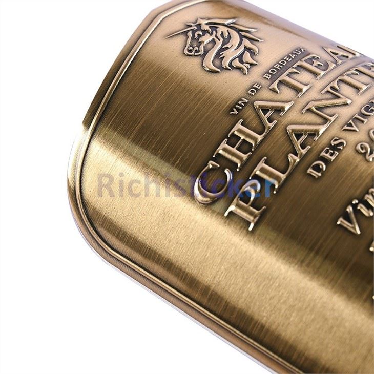 Self Adhesive Metal Red Wine Labels